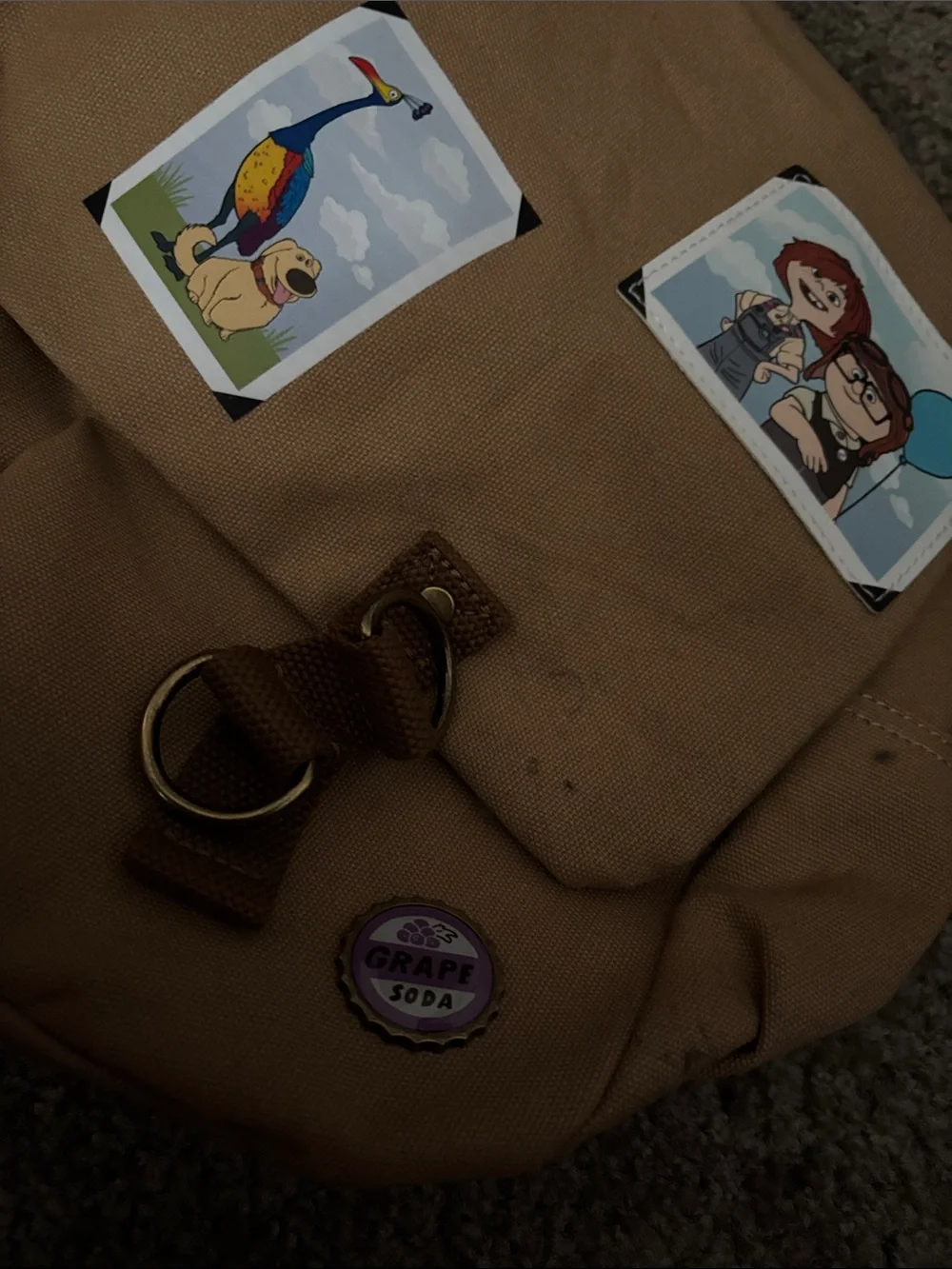 Disney UP Tan Canvas Messenger Bag with Decorative Patches